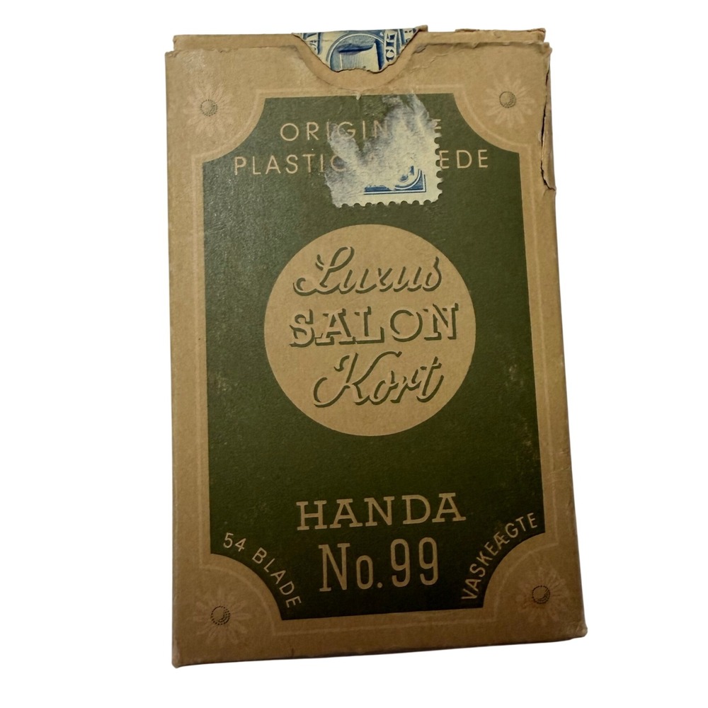 Vintage Handa No 99 Luxus Salon Kort Playing Cards 54 Blade Plastic Denmark